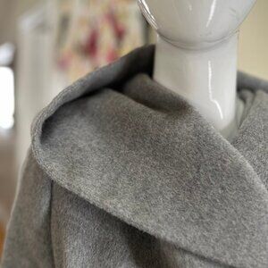 Sentaler Baby Alpaca Mid Length Hooded Wrap Coat - Light Grey - Authentic